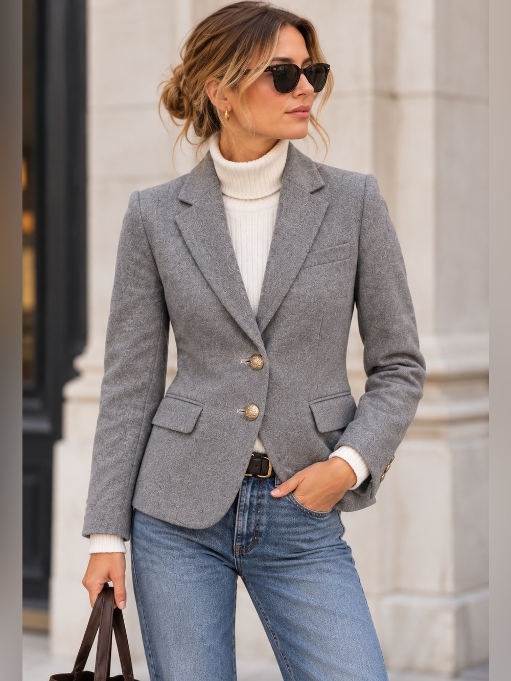 J.Crew Gray Wool Schoolboy Blazer Gold Button Old Money Preppy Heritage 0 NWOT